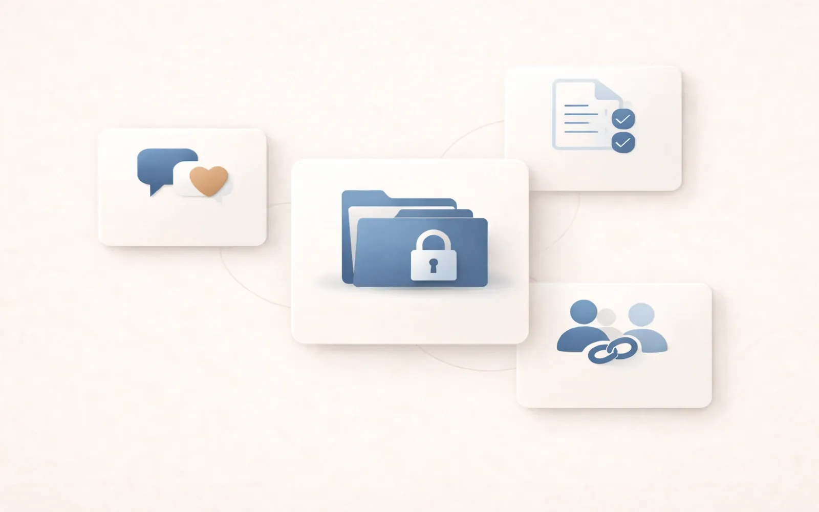 Illustration du coffre-fort numérique Post Scriptum Héritage, au cœur de la transmission des volontés, des souvenirs et des personnes de confiance